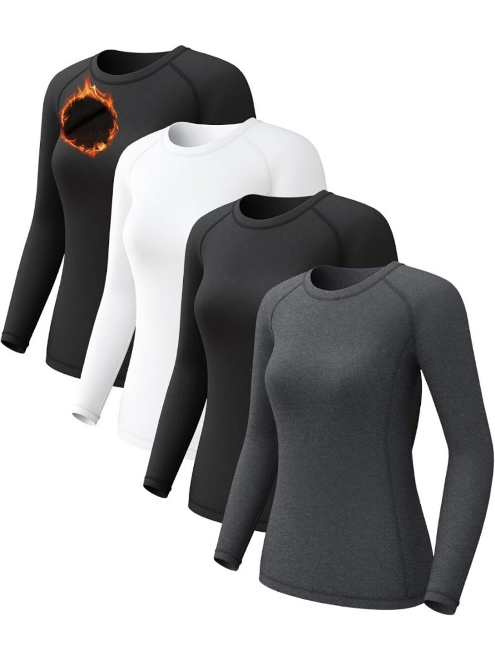 Women's Long Sleeve Compression Shirt - Sun Protection Workout Underscrubs